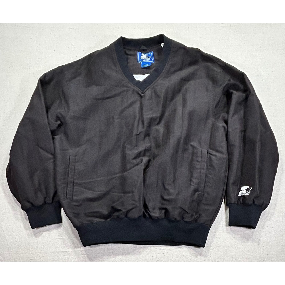 Vintage STARTERS Men's Large Windbreaker Pullover Crewneck USA MADE Embroidered
